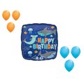 Loonballoon Birthday Sharks Balloon Medium Shape Set 6x latex 81589